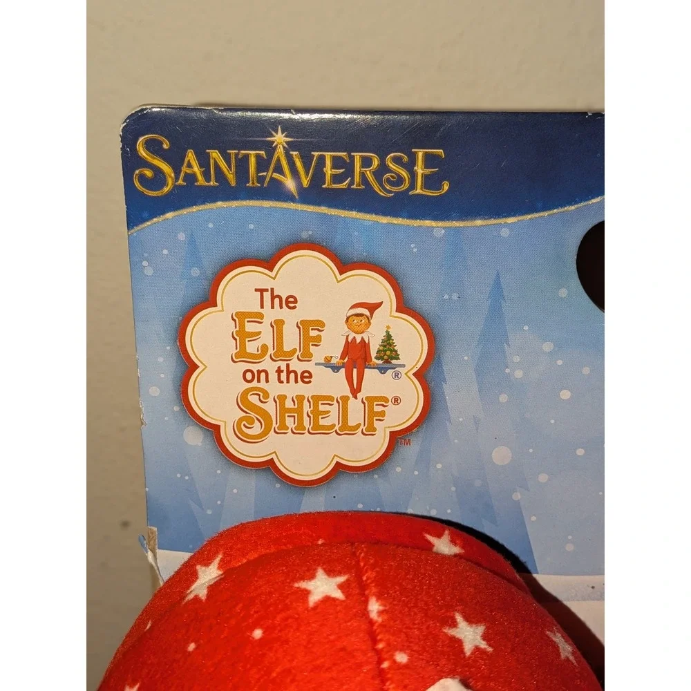 Elf on the Shelf Slippers Kids Size M (13-1)  Red Star Plush Santasverse Holiday